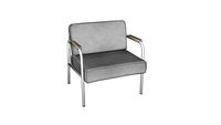 Fauteuil Barnabé – uni Velours Gris Perle Pieds Blancs.skp