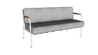 Canapé Barnabé – uni Velours Gris Perle Pieds Blancs.skp