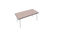 Table Retro Véra 160x80 - uni Rose Poudré Pieds Blancs.skp