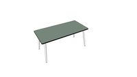 Table Retro Véra 160x80 - uni Kaki Pieds Blancs.skp