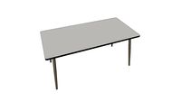 Table Retro Véra 160×80 – uni Gris Perle Pieds Bruts.skp