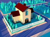 Cute cartoon private house variation 3