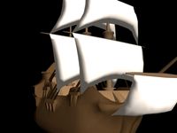 Medieval Ship Galleon 3d model for Games 3D Model