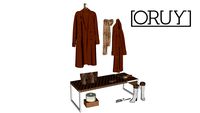 Banco cabideiro Treccia ORUY cabide pendurador closet recamier couro trançado