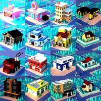 Cute Cartoon Village Collection Low Poly