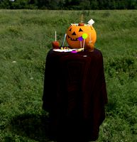 Table Halloween candy