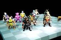 3D characters with rig and animations