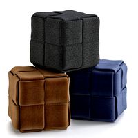 Joy Contemporary Short Ottoman in Blue (335804)