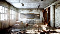 Abandoned classroom in chernobyl