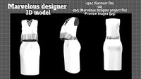 Tassle Top&H-Skirt Set - Marvelous designer 3D model