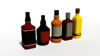 Low Poly Cartoon Whisky Bottles