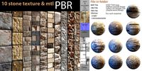 10 stone PBR texture & mtl