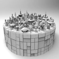 Kitbash Futuristic SciFi 26+ Buildings Pack