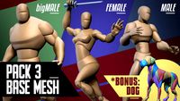 Stylized Basemesh Pack of 3