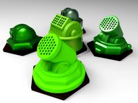 BattleTech 1.25" Hex Heavy Defense Buildings (5)
