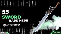 55 SWORD Base Mesh ( UV / IMM / OBJ / FBX / .BLEND )