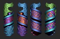 Norse Beard Rings 3D Print Ready - .ZPR, .OBJ, .STL files
