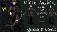 Clo3d/Marvelous designer Female Elven Archer outfit. Zprj/Obj/Pose
