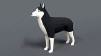 Low Poly Cartoon Husky