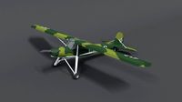 Low Poly Cartoon Fieseler Fi 156 Storch WWII Airplane