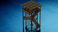 WOODEN WATCH TOWER LOW POLY GAMEREADY
