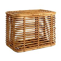 1960s Italian Bamboo Rattan Bohemian French Riviera Basket Container