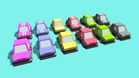 Sedan Cars Low Poly