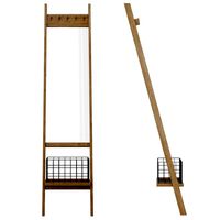 Wooden floor mirror Zora with basket (336119)