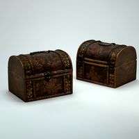 Brown wooden decorated box
