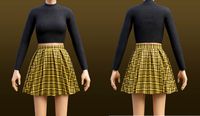 3D Plaid Pleated Mini skirt and turtleneck sweater outfit