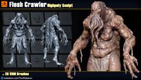 Flesh Crawler | Highpoly Sculpt + 20 VDM Brushes for Zbrush