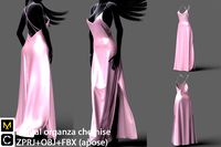 Digital organza chemise/clo3d/marvelous designer
