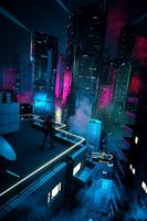 C4D Octane render CBD cyberpunk city SCIFI CITY Night city club