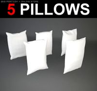 5 rectangular pillows 3D Model