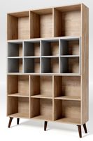 ALLOA Bookcase Light Wood with Grey