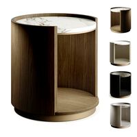 Ana Roque YVES Circles Marble Wood Bedside Table