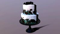 Elegant Silky Turquoise Wedding Cake
