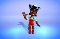 Cartoony Peasant Girl - Rigged Low Poly
