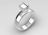 Emerald Cut Diamond Ring | 3D