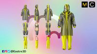 (Menswear) Raincoat with Glitter bodysuit and Overall (Plus size)