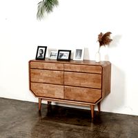 Rain Wood 3 Tier Wide Dresser Chest Ash Brown