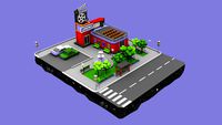 Cinema Block from Cartoon Low Poly City