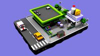Dairy Store Block from Cartoon Low Poly City