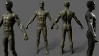 Athletic Man Base and High-Res with UV
