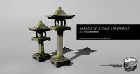Japanese Stone Lantern - LowPoly, Handpainted, UE4 Ready