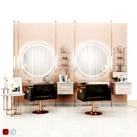 Modern BeautySalon cosmetics barbershop makeup mirror