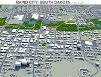 Rapid City South Dakota 3d model 50km