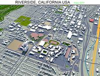 Riverside city California USA 3d model 40km