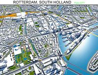 Rotterdam city South Holland 3d model 40km