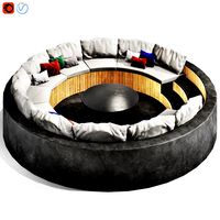 backyard seating · backyard sofa · cafe seating · circle seating · circle sofa · curved sofa · garden seating · garden sofa · landscape sofa · outdoor seating · round sofa · Sofa